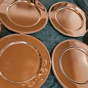 Set Of 8 Brass Charger Plates